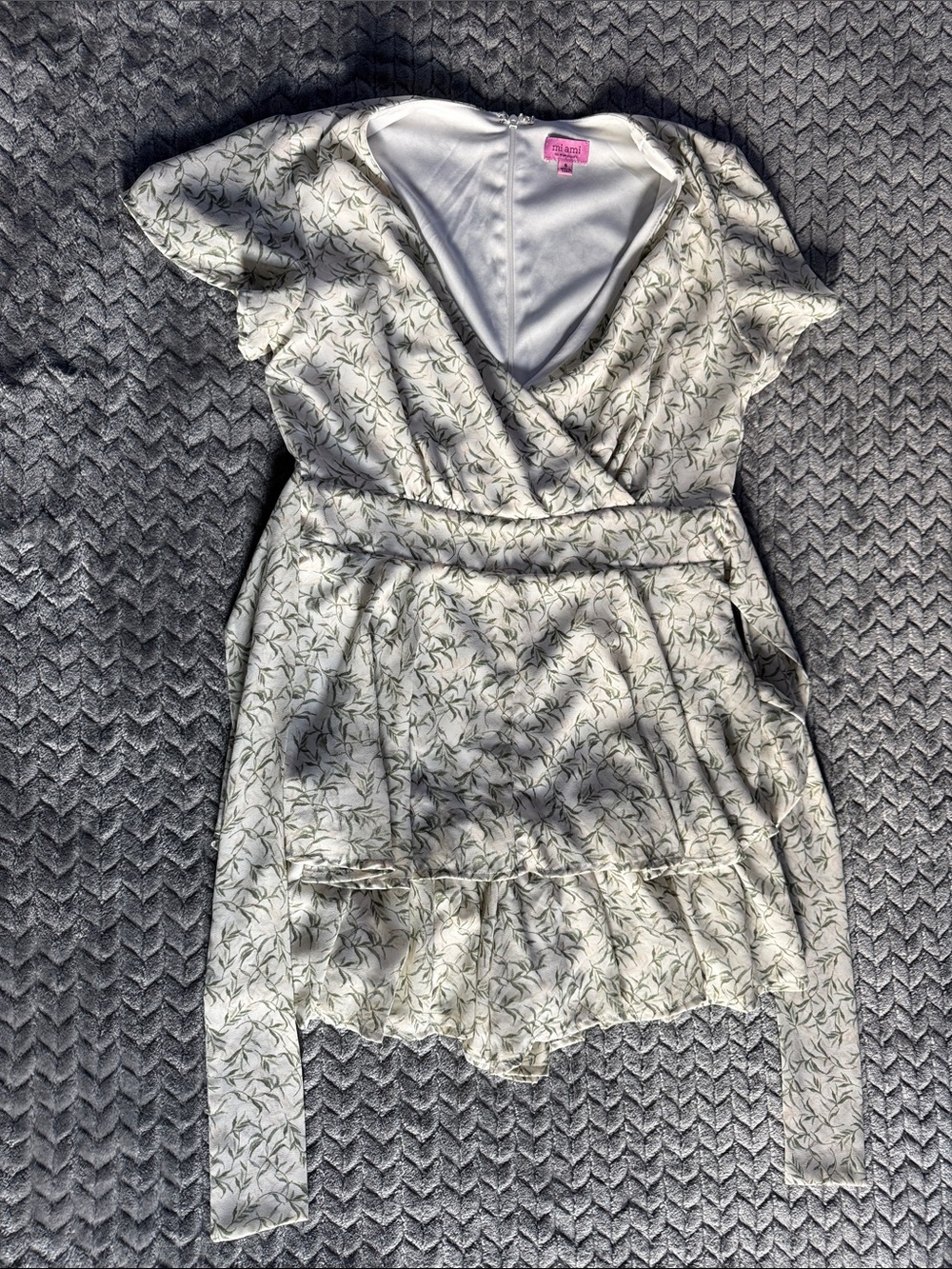 miami Cream Floral Wrap Dress